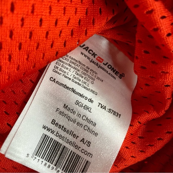 Jack &Jones Core Zip Up Red Sweater Jacket Relaxed Fit Workwear Travel Size L - Picture 6 of 9